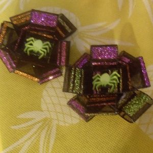 Glitter Halloween Spider Hair bows